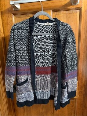 ROXY patterned sweater open cardigan